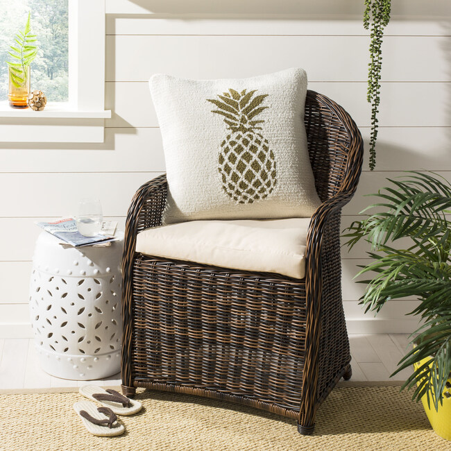 Pure Pineapple Indoor/Outdoor Pillow, Olive