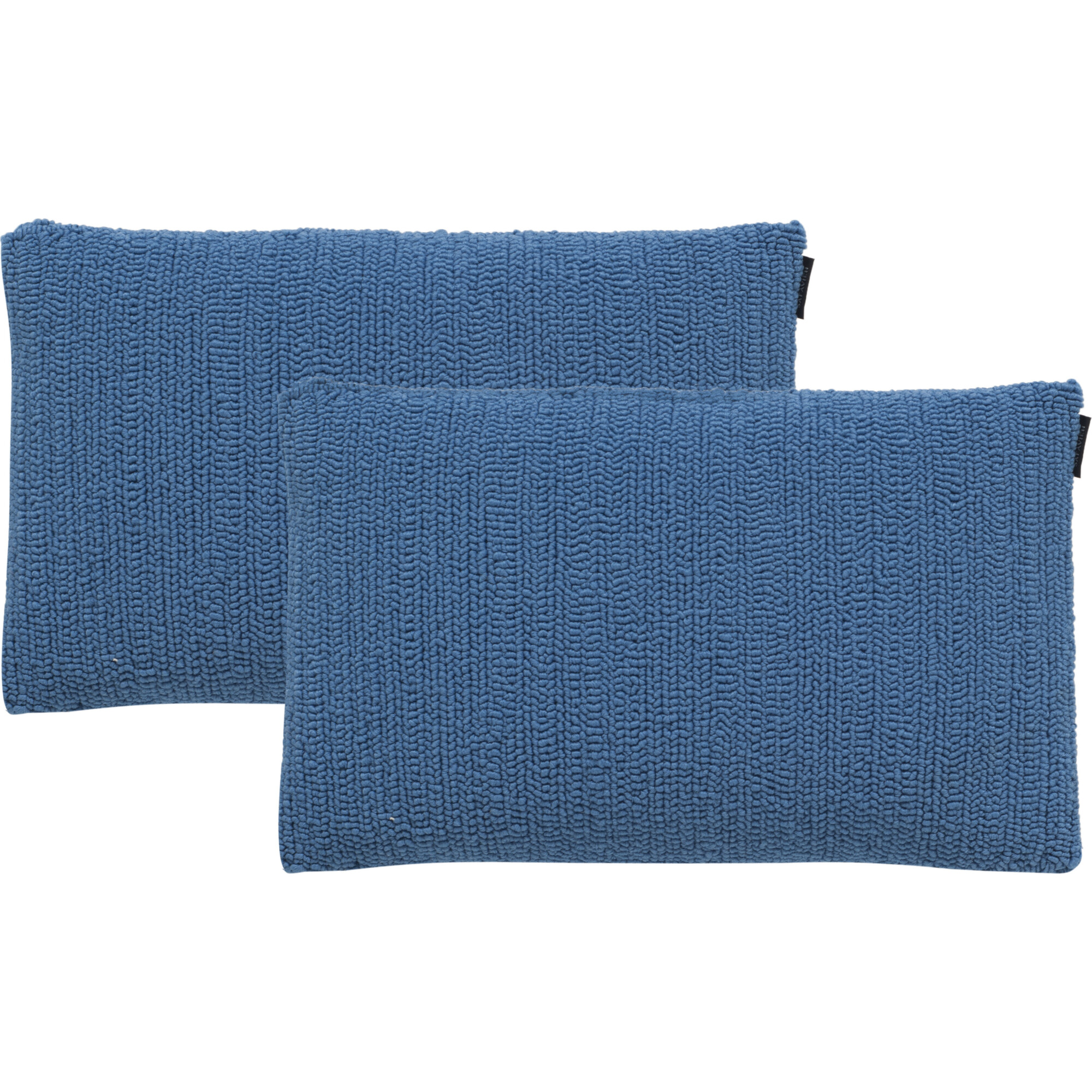 Set of 2 Soleil Solid Indoor/Outdoor Pillow, Marine Blue - Decorative Pillows - 1
