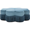 Tanith Flower Ottoman, Dusty Blue - Ottomans - 1 - thumbnail