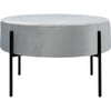 Lisbon Round Cocktail Ottoman, Grey - Ottomans - 1 - thumbnail