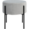 Lisbon Round Ottoman, Grey - Ottomans - 1 - thumbnail