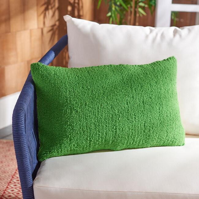 Set of 2 Soleil Solid Indoor/Outdoor Pillow, Sunshine Green - Decorative Pillows - 2