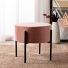 Lisbon Round Ottoman, Dusty Rose - Ottomans - 2