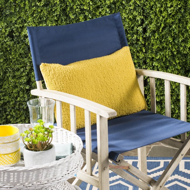 Set of 2 Soleil Solid Indoor/Outdoor Pillow, Yellow - Decorative Pillows - 3