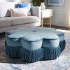 Tanith Flower Ottoman, Dusty Blue - Ottomans - 2