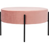 Lisbon Round Cocktail Ottoman, Dusty Rose - Ottomans - 4