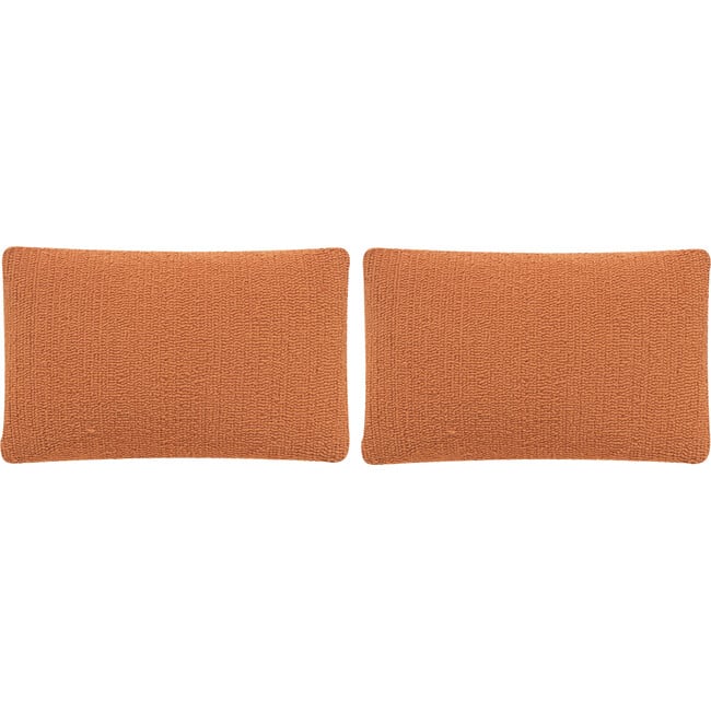 Set of 2 Soleil Solid Indoor/Outdoor Pillow, Orange - Decorative Pillows - 6