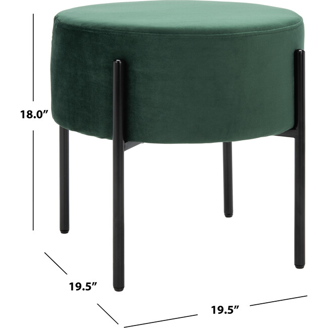 Lisbon Round Ottoman, Malachite Green - Ottomans - 5