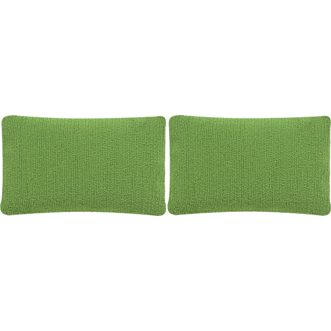 Set of 2 Soleil Solid Indoor/Outdoor Pillow, Sunshine Green - Decorative Pillows - 4