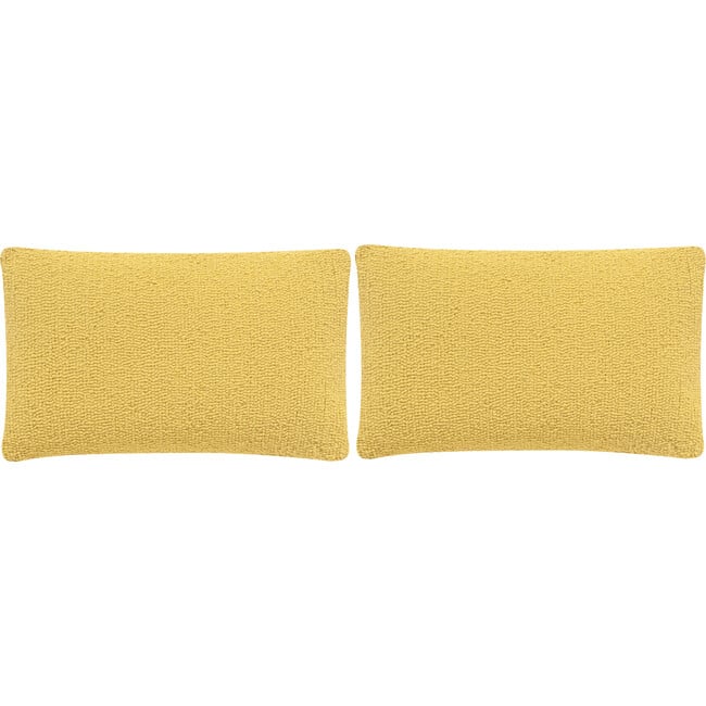 Set of 2 Soleil Solid Indoor/Outdoor Pillow, Yellow - Decorative Pillows - 4