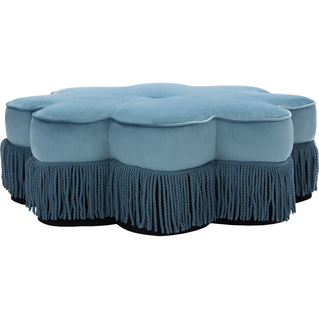 Tanith Flower Ottoman, Dusty Blue - Ottomans - 3