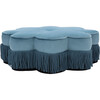 Tanith Flower Ottoman, Dusty Blue - Ottomans - 3