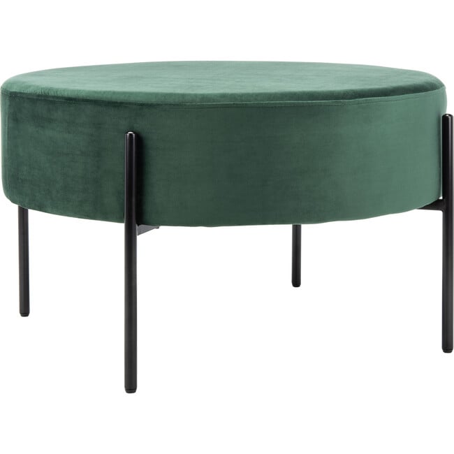 Lisbon Round Cocktail Ottoman, Malachite Green - Ottomans - 3