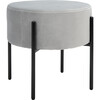 Lisbon Round Ottoman, Grey - Ottomans - 3