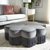 Tanith Flower Ottoman, Dark Grey - Ottomans - 2