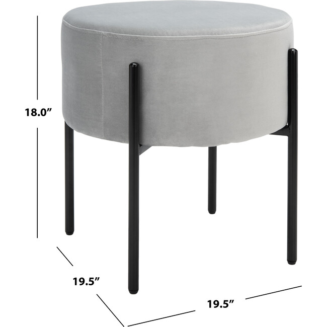 Lisbon Round Ottoman, Grey - Ottomans - 4