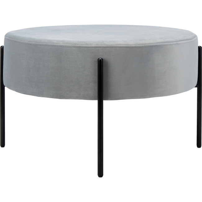 Lisbon Round Cocktail Ottoman, Grey - Ottomans - 4