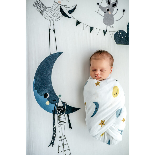 Moon and Stars Bamboo Swaddle - Swaddles - 5