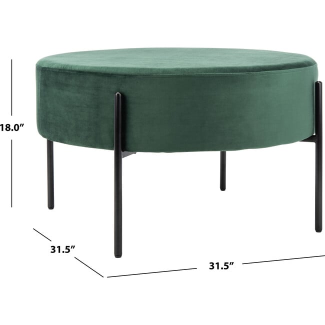 Lisbon Round Cocktail Ottoman, Malachite Green - Ottomans - 5