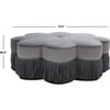 Tanith Flower Ottoman, Dark Grey - Ottomans - 3