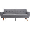 Bushwick Foldable Futon Bed, Dark Grey Linen - Accent Seating - 1 - thumbnail
