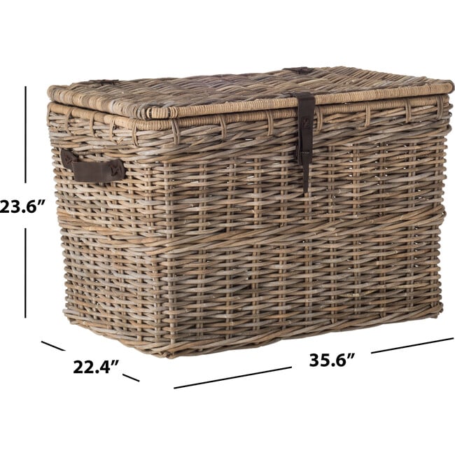 Amancio Wicker Trunk, Grey - Storage - 6