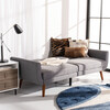 Bushwick Foldable Futon Bed, Dark Grey Linen - Accent Seating - 3