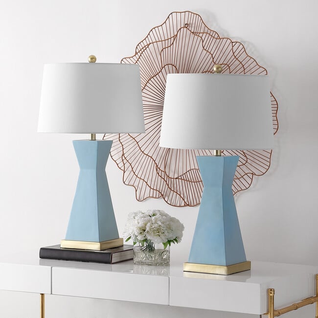 Set of 2 Onder Table Lamps, Baby Blue - Lighting - 2