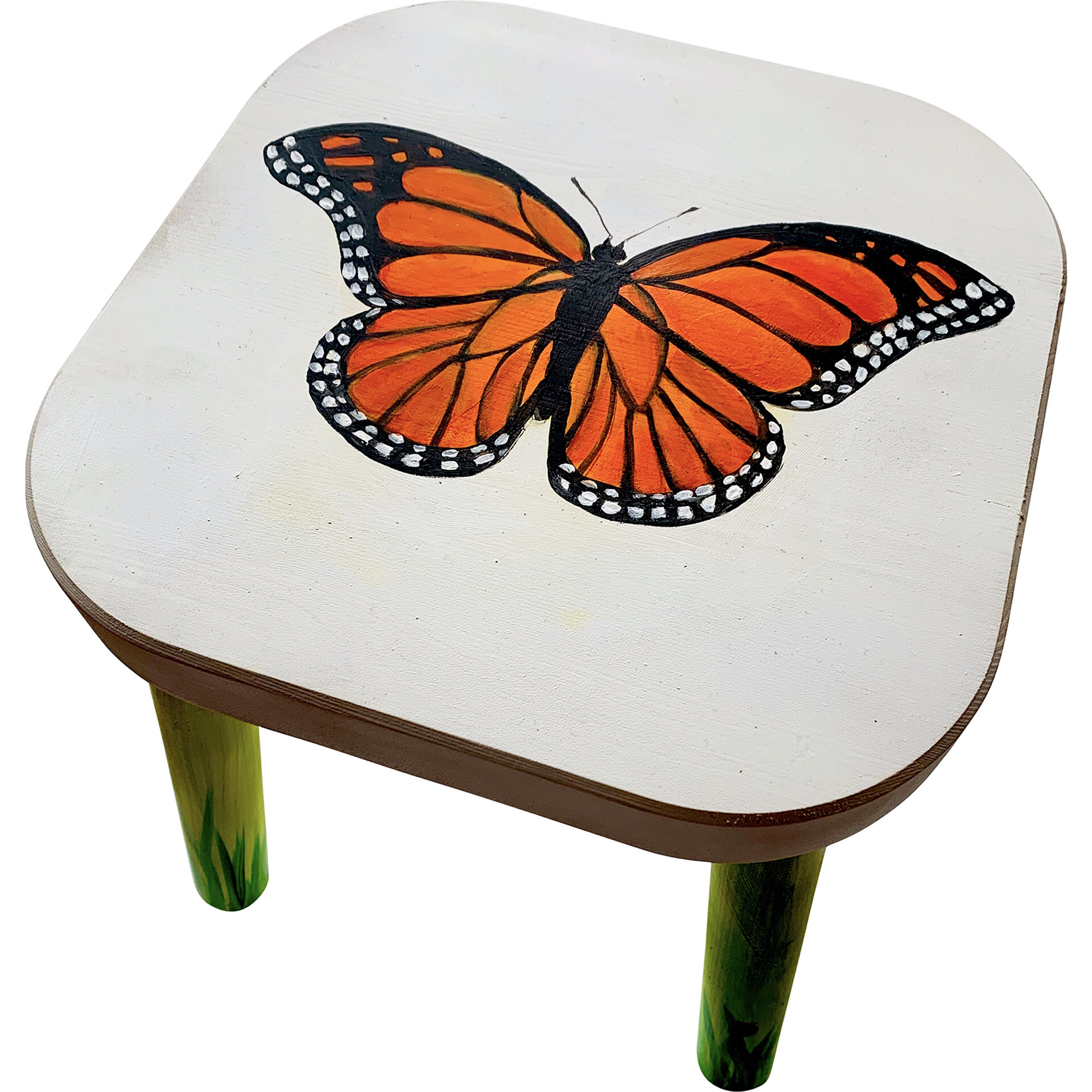 Mallory the Monarch Stool, Orange Multi - Kids Seating - 1