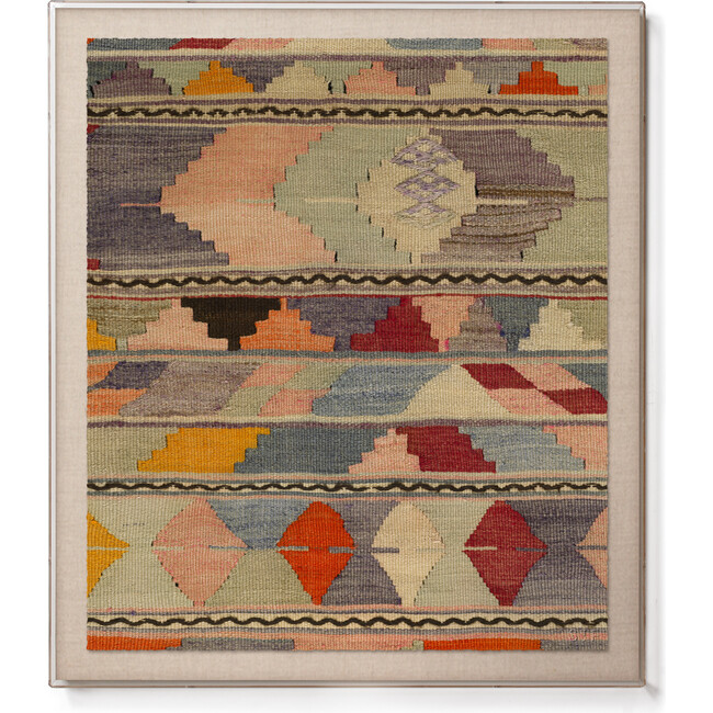 Shell Psychedelic Kilim Accent Framed Print, Multi - Art - 1