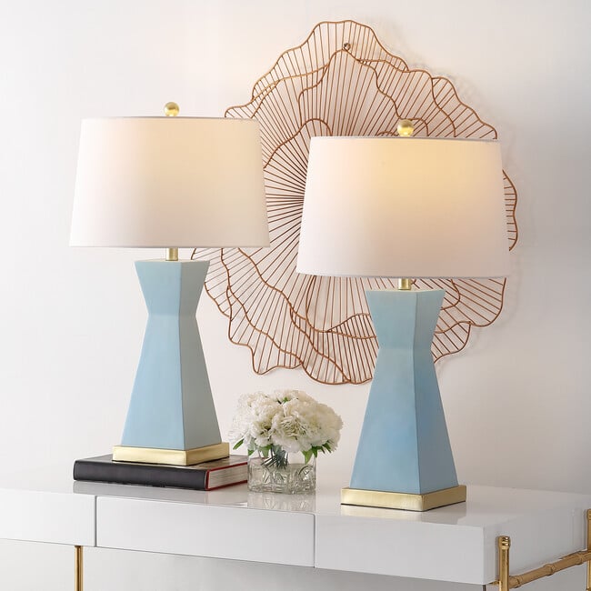 Set of 2 Onder Table Lamps, Baby Blue - Lighting - 3