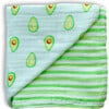 Organic Muslin Four-Layer Reversible Snug Blanket, Avocado - Blankets - 1 - thumbnail