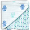 Organic Muslin Four-Layer Reversible Snug Blanket, Hamsa - Blankets - 1 - thumbnail