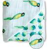 Organic Muslin Four-Layer Reversible Snug Blanket, Parrot - Blankets - 5