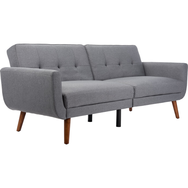 Bushwick Foldable Futon Bed, Dark Grey Linen - Accent Seating - 5