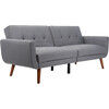 Bushwick Foldable Futon Bed, Dark Grey Linen - Accent Seating - 5