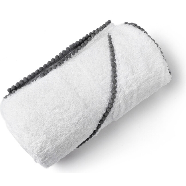 Bamboo Pom Pom Towel, Grey - Towels - 4