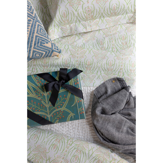 Set of 2 Vines Suzani Standard Pillow Shams, Light Teal - Sheets - 3