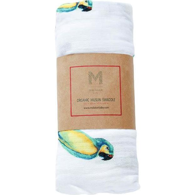 Organic Cotton Muslin Swaddle, Parrot