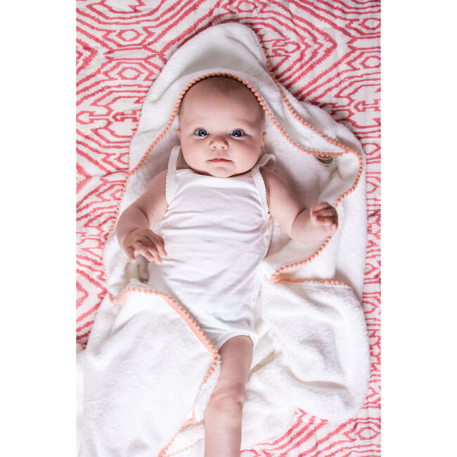 Bamboo Pom Pom Towel, Peach - Towels - 4