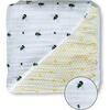 Organic Muslin Four-Layer Reversible Snug Blanket, Bee - Blankets - 7 - thumbnail
