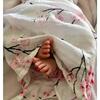 Organic Cotton Muslin Swaddle, Cherry Blossom - Swaddles - 5