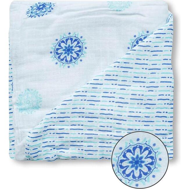 Organic Muslin Four-Layer Reversible Snug Blanket, Mandala - Blankets - 8