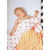 Organic Muslin Four-Layer Reversible Snug Blanket, Carrot - Blankets - 6