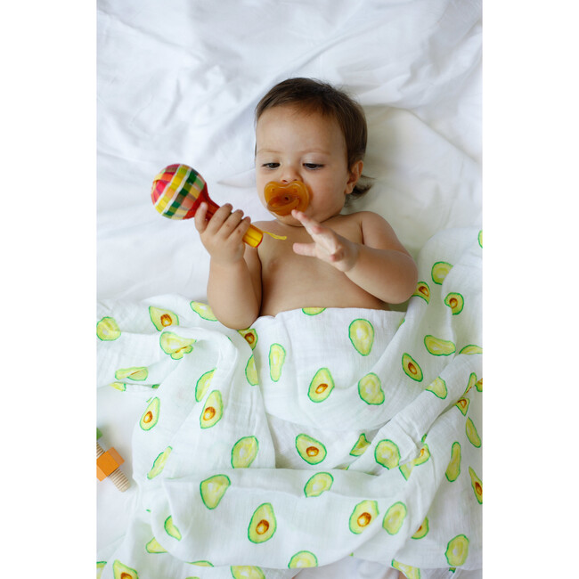 Organic Cotton Muslin Swaddle, Avocado - Swaddles - 2