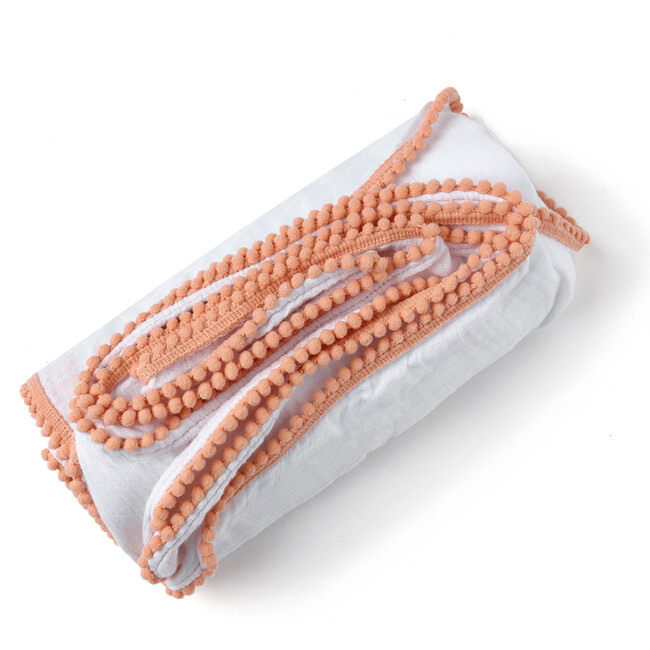 Bamboo Pom Pom Towel, Peach - Towels - 7