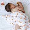 Organic Cotton Muslin Swaddle, Carrot - Swaddles - 2