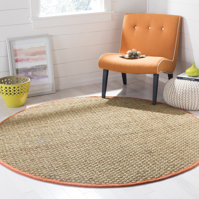 Natural Fiber Ruby Rug, Beige/Rust - Rugs - 4