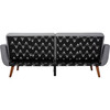 Bushwick Foldable Futon Bed, Dark Grey Linen - Accent Seating - 7