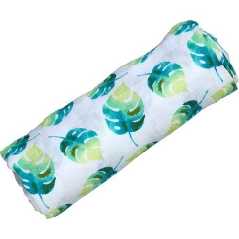 Organic Cotton Muslin Swaddle, Leaf - Swaddles - 5